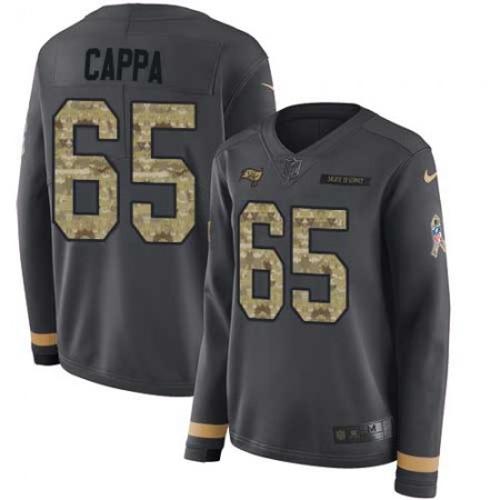 Nike Buccaneers #65 Alex Cappa Anthracite Salute to Service Women's Stitched NFL Limited Therma Long Sleeve Jersey