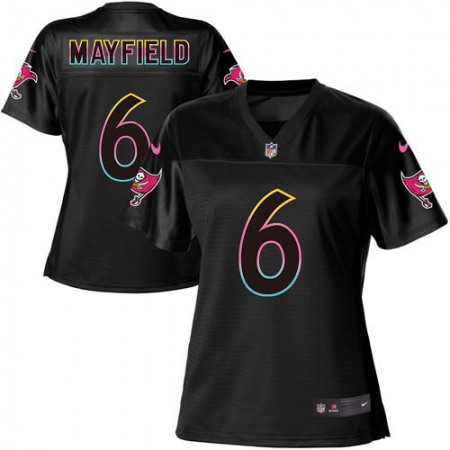 Nike Buccaneers #6 Baker Mayfield Black Women's NFL Fashion Game Jersey