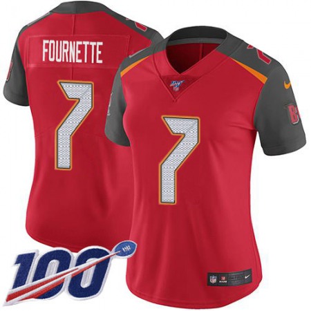 Nike Buccaneers #7 Leonard Fournette Red Team Color Women's Stitched NFL 100th Season Vapor Untouchable Limited Jersey