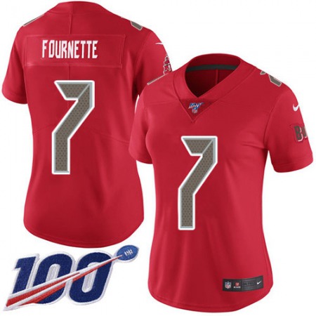 Nike Buccaneers #7 Leonard Fournette Red Women's Stitched NFL Limited Rush 100th Season Jersey