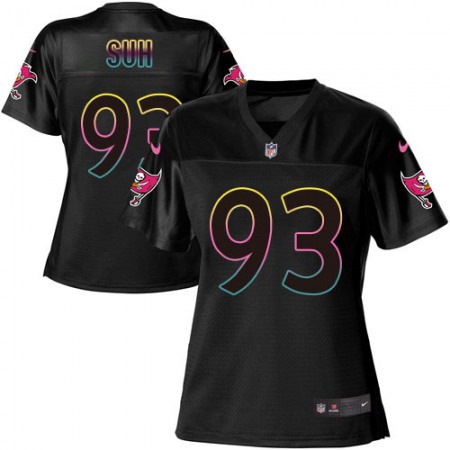 Nike Buccaneers #93 Ndamukong Suh Black Women's NFL Fashion Game Jersey