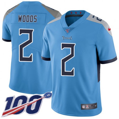 Nike Titans #2 Robert Woods Light Blue Alternate Men's Stitched NFL 100th Season Vapor Limited Jersey