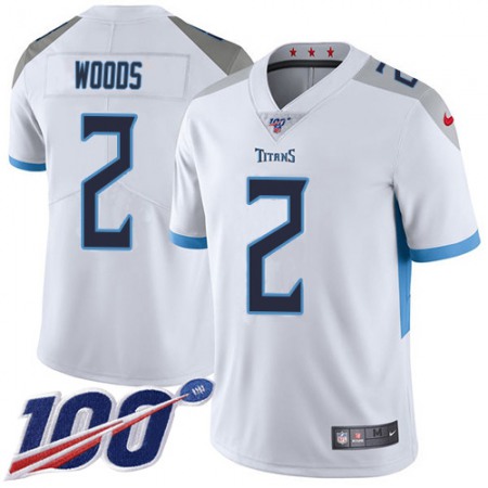 Nike Titans #2 Robert Woods White Men's Stitched NFL 100th Season Vapor Limited Jersey