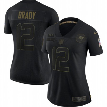Tampa Bay Buccaneers #12 Tom Brady Nike Women's 2020 Salute To Service Limited Jersey Black