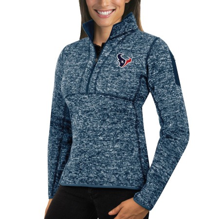 Houston Texans Antigua Women's Fortune Half-Zip Sweater Heather Navy