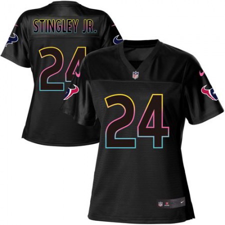 Nike Texans #24 Derek Stingley Jr. Black Women's NFL Fashion Game Jersey