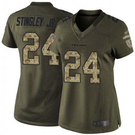 Nike Texans #24 Derek Stingley Jr. Green Women's Stitched NFL Limited 2015 Salute to Service Jersey