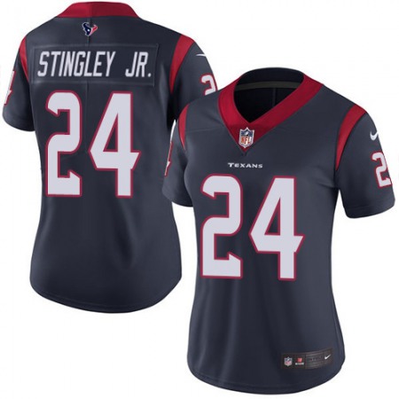 Nike Texans #24 Derek Stingley Jr. Navy Blue Team Color Women's Stitched NFL Vapor Untouchable Limited Jersey