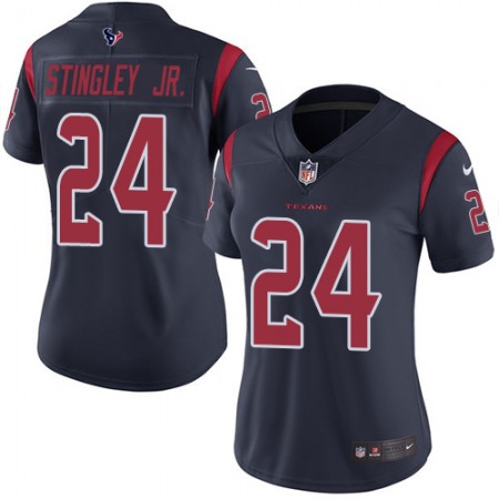 Nike Texans #24 Derek Stingley Jr. Navy Blue Women's Stitched NFL Limited Rush Jersey