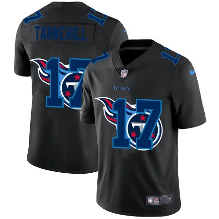 Tennessee Titans #17 Ryan Tannehill Men's Nike Team Logo Dual Overlap Limited NFL Jersey Black