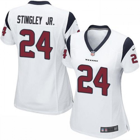 Nike Texans #24 Derek Stingley Jr. White Women's Stitched NFL Elite Jersey
