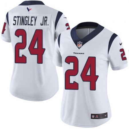 Nike Texans #24 Derek Stingley Jr. White Women's Stitched NFL Vapor Untouchable Limited Jersey
