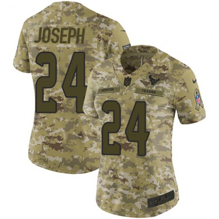Nike Texans #24 Johnathan Joseph Camo Women's Stitched NFL Limited 2018 Salute to Service Jersey