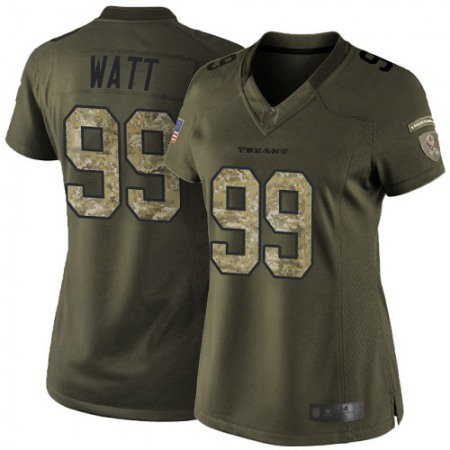 Nike Texans #99 J.J. Watt Green Women's Stitched NFL Limited 2015 Salute to Service Jersey