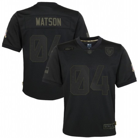 Houston Texans #4 Deshaun Watson Nike Youth 2020 Salute to Service Game Jersey Black
