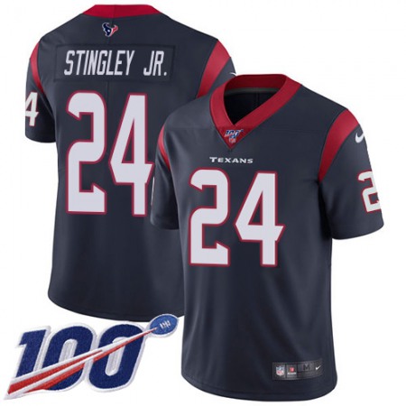 Nike Texans #24 Derek Stingley Jr. Navy Blue Team Color Youth Stitched NFL 100th Season Vapor Untouchable Limited Jersey