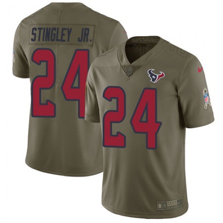 Nike Texans #24 Derek Stingley Jr. Olive Youth Stitched NFL Limited 2017 Salute To Service Jersey