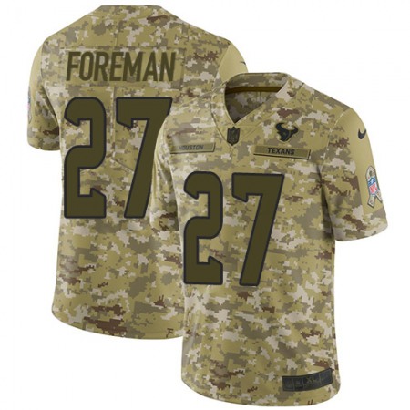 Nike Texans #27 D'Onta Foreman Camo Youth Stitched NFL Limited 2018 Salute to Service Jersey