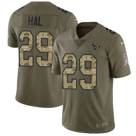 Nike Texans #29 Andre Hal Olive/Camo Youth Stitched NFL Limited 2017 Salute to Service Jersey