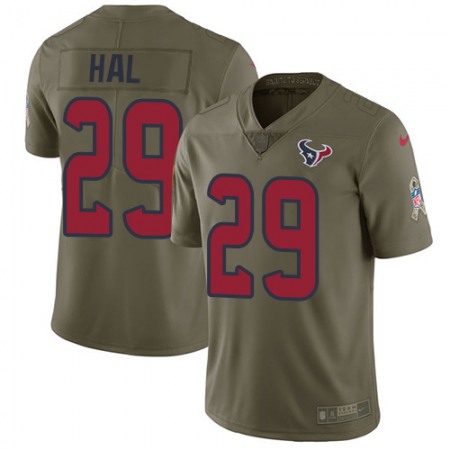 Nike Texans #29 Andre Hal Olive Youth Stitched NFL Limited 2017 Salute to Service Jersey