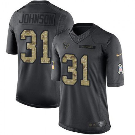 Nike Texans #31 David Johnson Black Youth Stitched NFL Limited 2016 Salute to Service Jersey