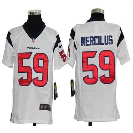 Nike Texans #59 Whitney Mercilus White Youth Stitched NFL Elite Jersey