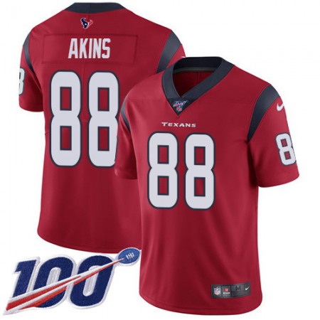 Nike Texans #88 Jordan Akins Red Alternate Youth Stitched NFL 100th Season Vapor Untouchable Limited Jersey