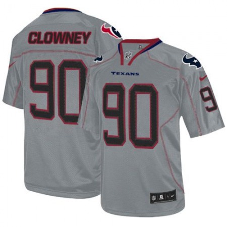 Nike Texans #90 Jadeveon Clowney Lights Out Grey Youth Stitched NFL Elite Jersey