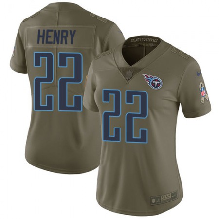 Nike Titans #22 Derrick Henry Olive Women's Stitched NFL Limited 2017 Salute to Service Jersey