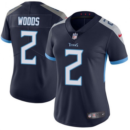 Nike Titans #2 Robert Woods Navy Blue Team Color Women's Stitched NFL Vapor Untouchable Limited Jersey