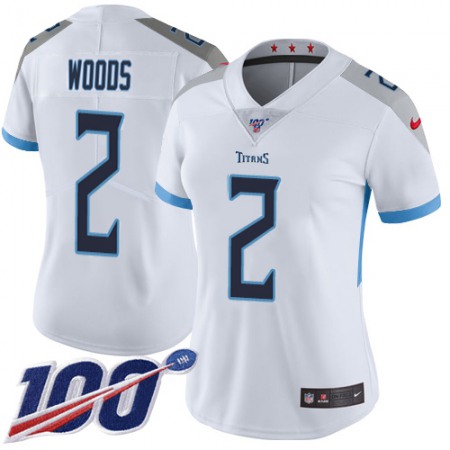 Nike Titans #2 Robert Woods White Women's Stitched NFL 100th Season Vapor Limited Jersey