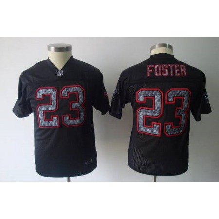 Sideline Black United Texans #23 Arian Foster Stitched Youth NFL Jersey