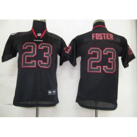 Texans #23 Arian Foster Lights Out Black Stitched Youth NFL Jersey