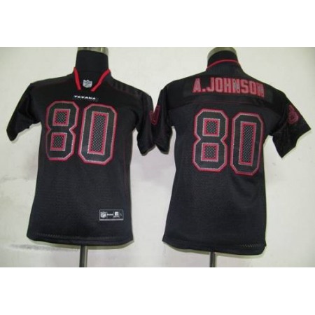 Texans #80 A.Johnson Lights Out Black Stitched Youth NFL Jersey