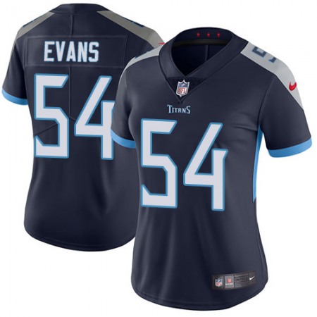 Nike Titans #54 Rashaan Evans Navy Blue Team Color Women's Stitched NFL Vapor Untouchable Limited Jersey