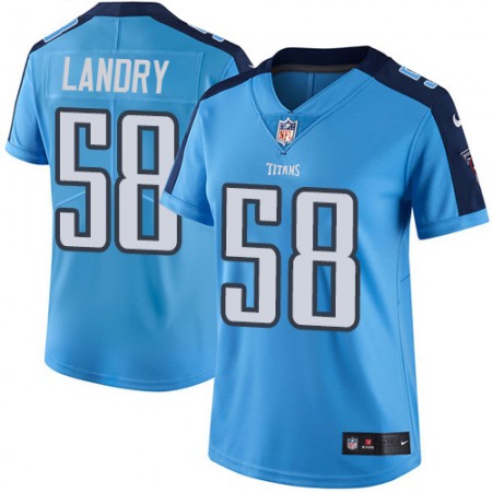 Nike Titans #58 Harold Landry Light Blue Women's Stitched NFL Limited Rush Jersey