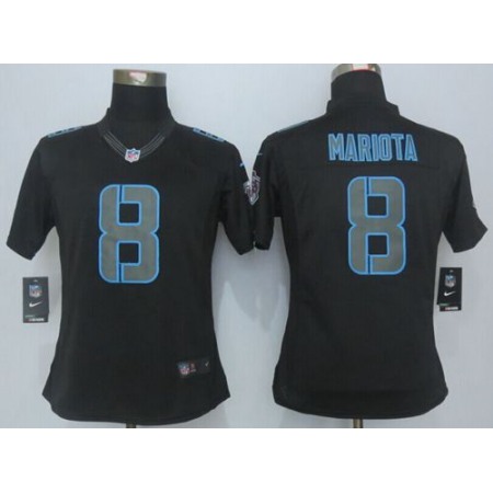 Nike Titans #8 Marcus Mariota Black Impact Women's Stitched NFL Limited Jersey
