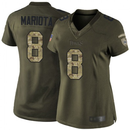 Nike Titans #8 Marcus Mariota Green Women's Stitched NFL Limited 2015 Salute to Service Jersey