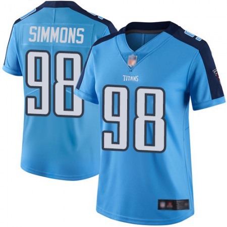 Nike Titans #98 Jeffery Simmons Light Blue Women's Stitched NFL Limited Rush Jersey