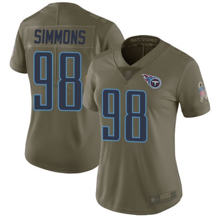 Nike Titans #98 Jeffery Simmons Olive Women's Stitched NFL Limited 2017 Salute to Service Jersey