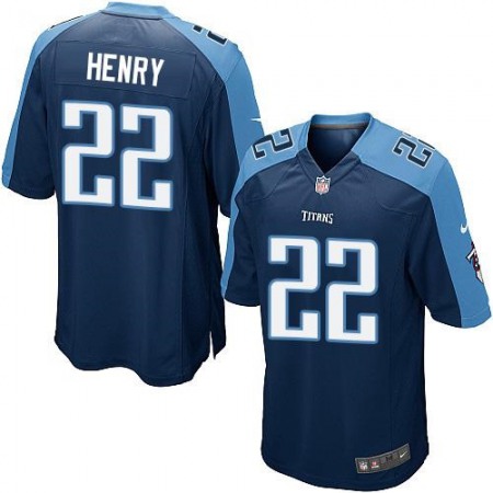 Nike Titans #22 Derrick Henry Navy Blue Team Color Youth Stitched NFL Elite Jersey