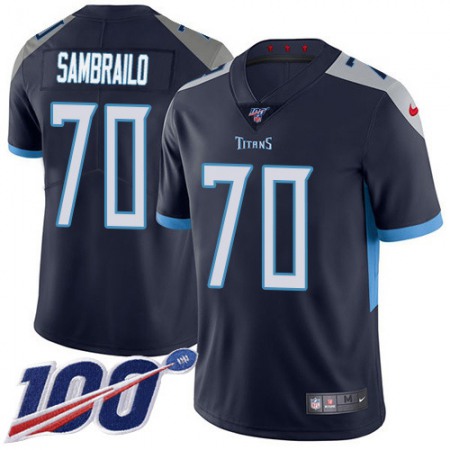 Nike Titans #70 Ty Sambrailo Navy Blue Team Color Youth Stitched NFL 100th Season Vapor Untouchable Limited Jersey