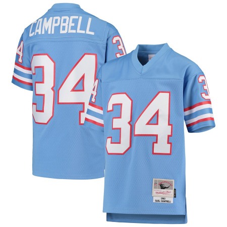 Youth Houston Oilers #34 Earl Campbell Mitchell & Ness Light Blue 1980 Gridiron Classic Legacy Retired Player Jersey