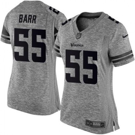 Nike Vikings #55 Anthony Barr Gray Women's Stitched NFL Limited Gridiron Gray Jersey