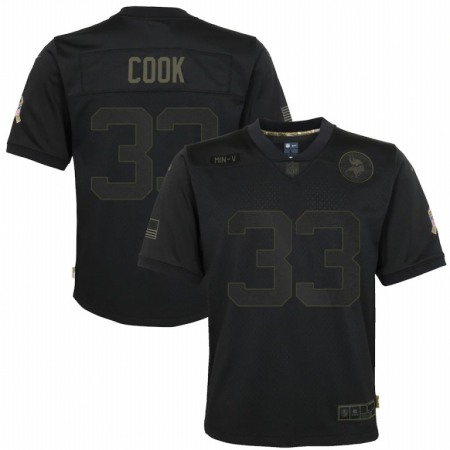 Minnesota Vikings #33 Dalvin Cook Nike Youth 2020 Salute to Service Game Jersey Black
