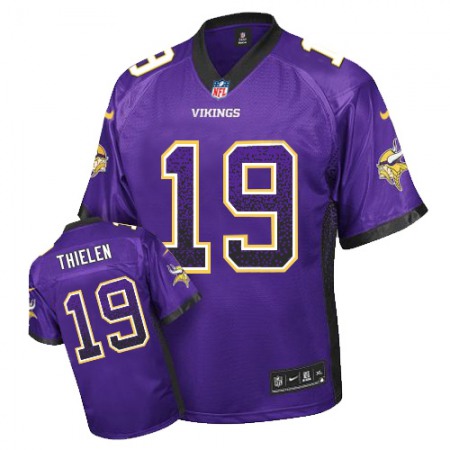 Nike Vikings #19 Adam Thielen Purple Team Color Youth Stitched NFL Elite Drift Fashion Jersey