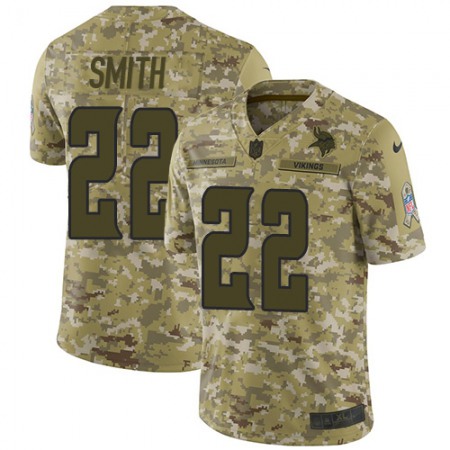 Nike Vikings #22 Harrison Smith Camo Youth Stitched NFL Limited 2018 Salute to Service Jersey