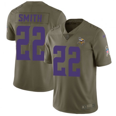 Nike Vikings #22 Harrison Smith Olive Youth Stitched NFL Limited 2017 Salute to Service Jersey