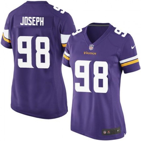 Nike Vikings #98 Linval Joseph Purple Team Color Women's Stitched NFL Elite Jersey