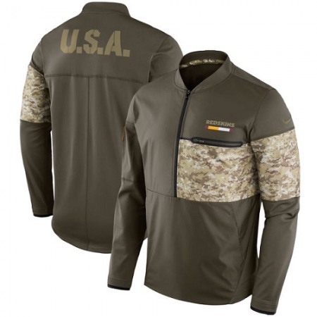 Men's Washington Commanders Nike Olive Salute to Service Sideline Hybrid Half-Zip Pullover Jacket